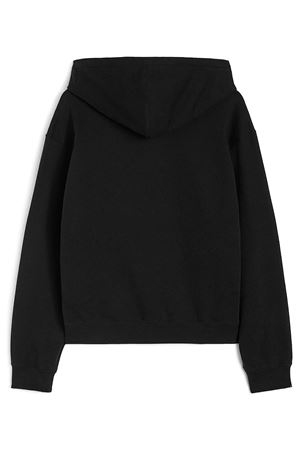 Felpa con cappuccio in cotone nero JIL SANDER | J47GU0129J20039001